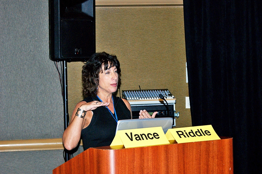 DSC03570.JPG - AMDA‚Äôs Director of Clinical Affairs, Jackie Vance, discusses the clinical practice guidelines for diabetes.