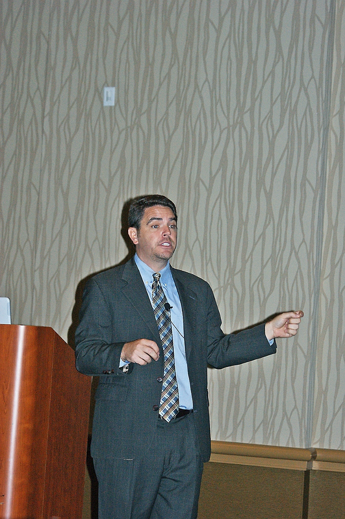 DSC03598.JPG - Speaker Brad Kile, PhD, executive director of FL-ASCP, during his session on health care policy update
