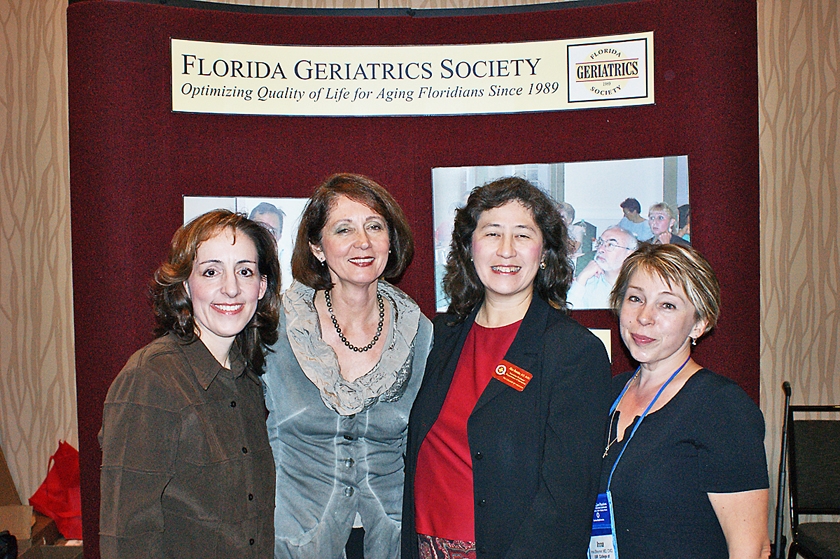 DSC03680.JPG - FGS President-Elect Dr. Rosemary Laird (from left to right), AGS Chairman Dr. Cheryl Phillips, FGS President Dr. Alice Pomidor, and FGS Secretary/Treasurer Dr. Inna Sheyner