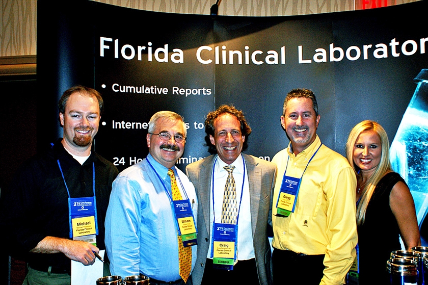 DSC03694.JPG - Florida Clinical Laboratory reps. (from left) Michael Thompson, William Orosz, Dr. Craig Deligdish, Gregg Sargent, and Amanda Engel