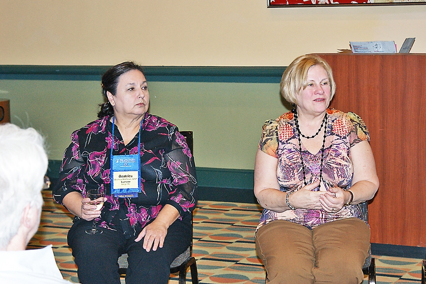 DSC03858.JPG - Florida GAPNA chapter leaders Jo Ann Fisher and Beatrice Matthews (far right) conduct a membership meeting.